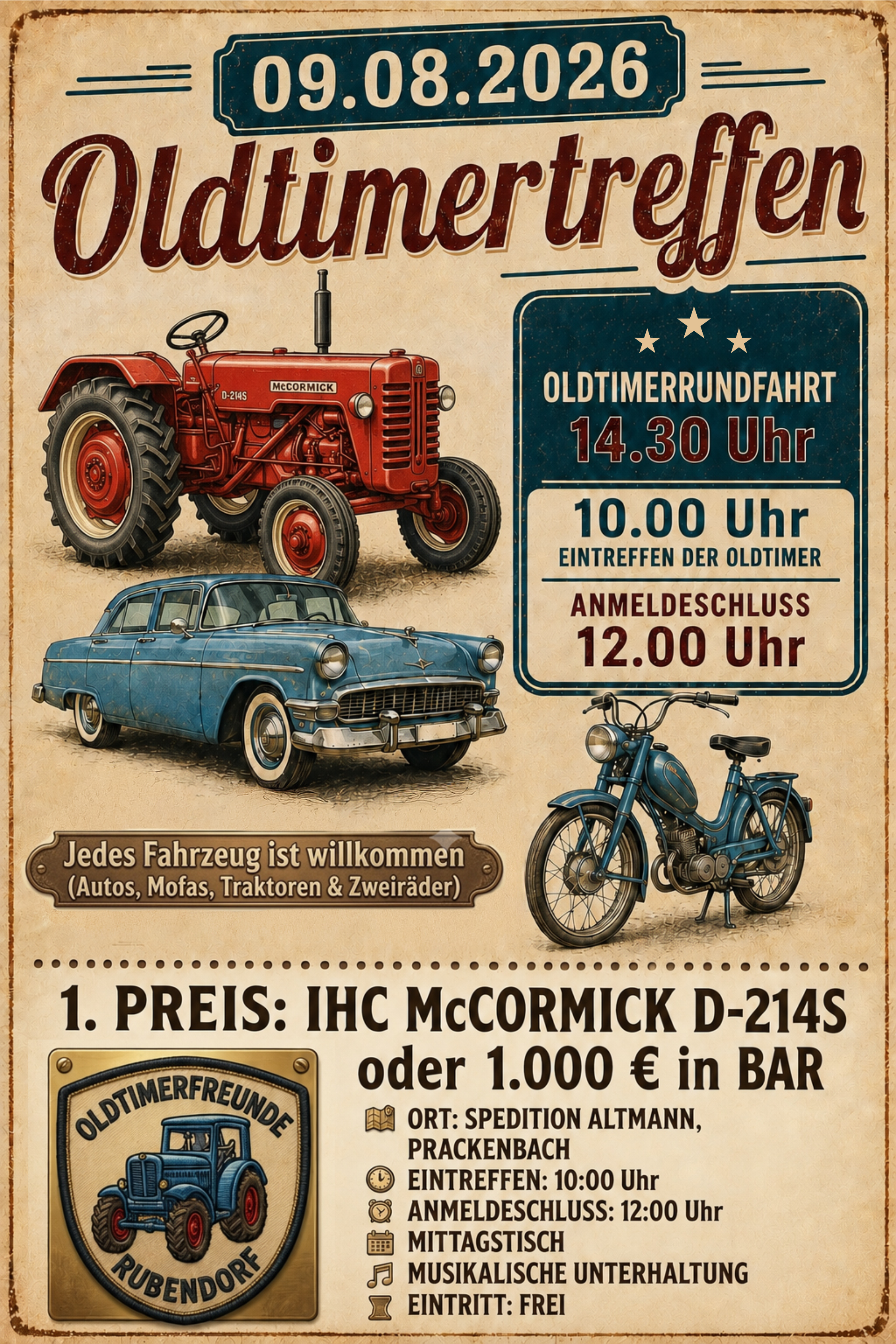 Einladung Oldtimerfest Rubendorf